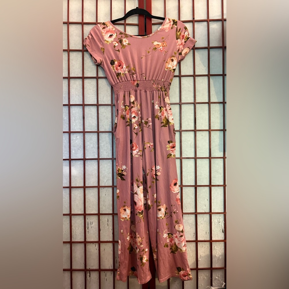 Chenault Girl Pink Floral Jumpsuit